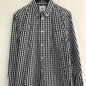 WESC Mens gingham black button up shirt